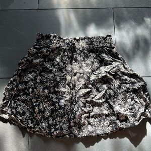 Black and white floral skirt